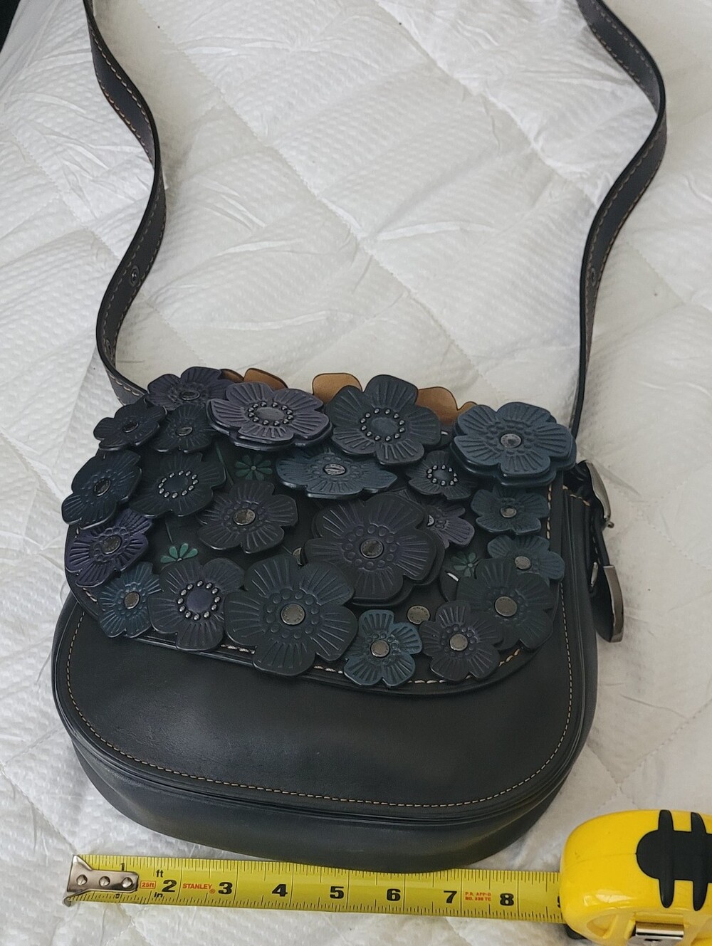 Coach Black Leather Floral